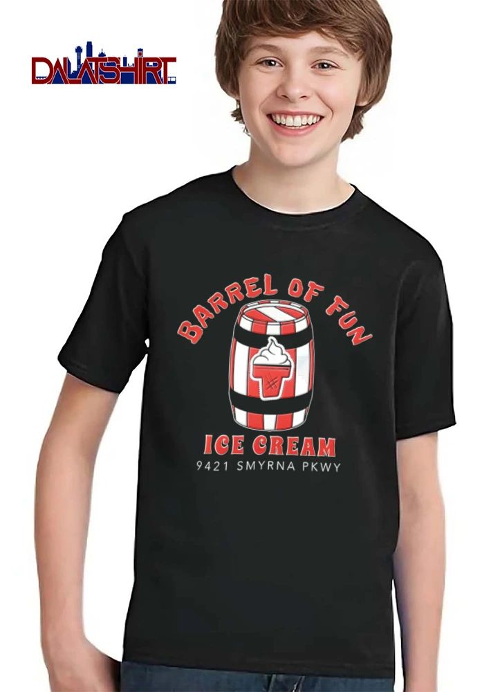 Barrel Of Fun red white striped barrel ice cream shirt