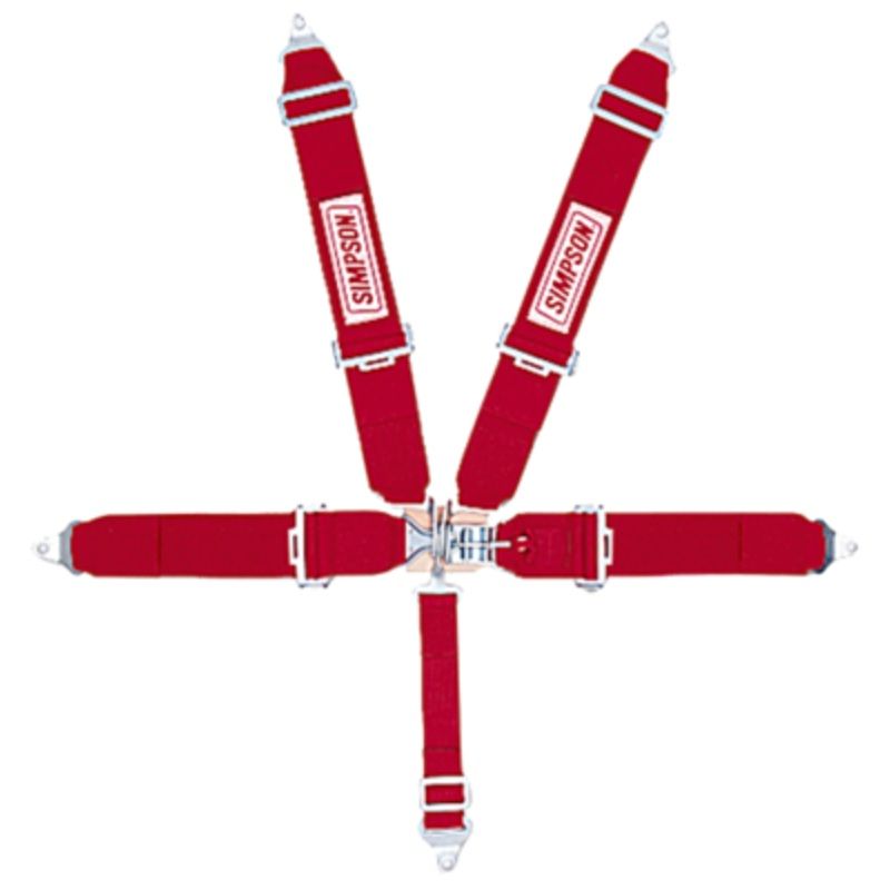 Simpson Racing STD. Latch & Link 5pt. Harness – Red