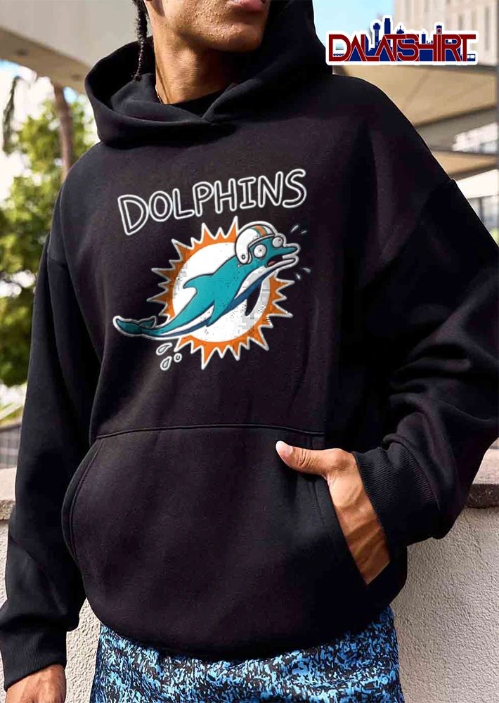 Miami Dolphins cartoon dolphin wearing football helmet meme shirt
