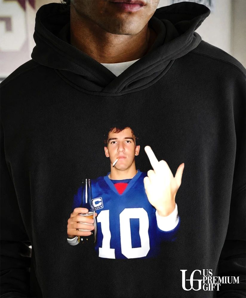 Eli Manning middle finger portrait shirt