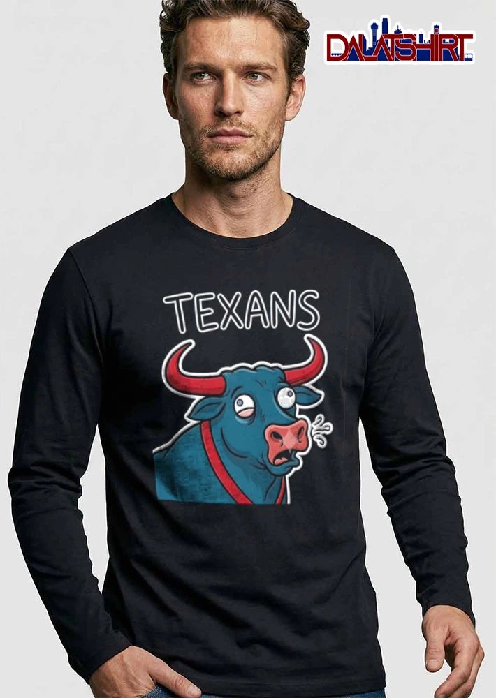 Houston Texans cartoon bull with crossed eyes meme shirt