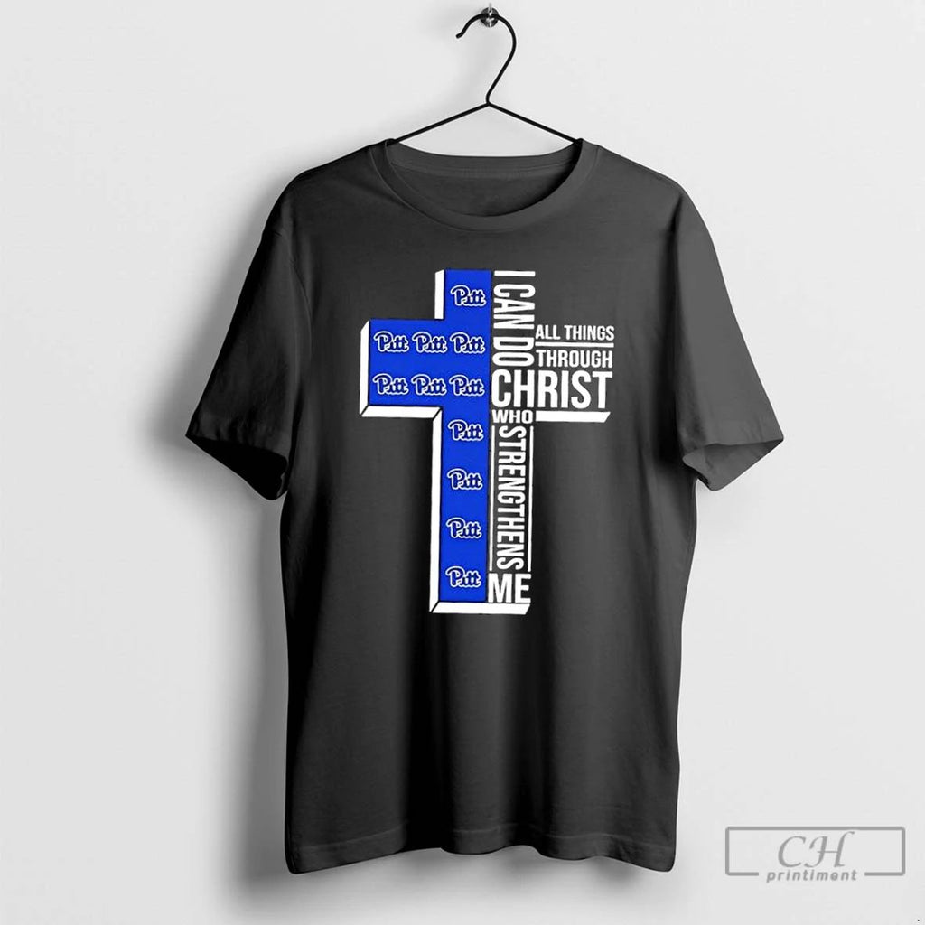 Classic I Can Do All Things Through Christ Who Strengthens Me Pittsburgh Panthers Football Cross