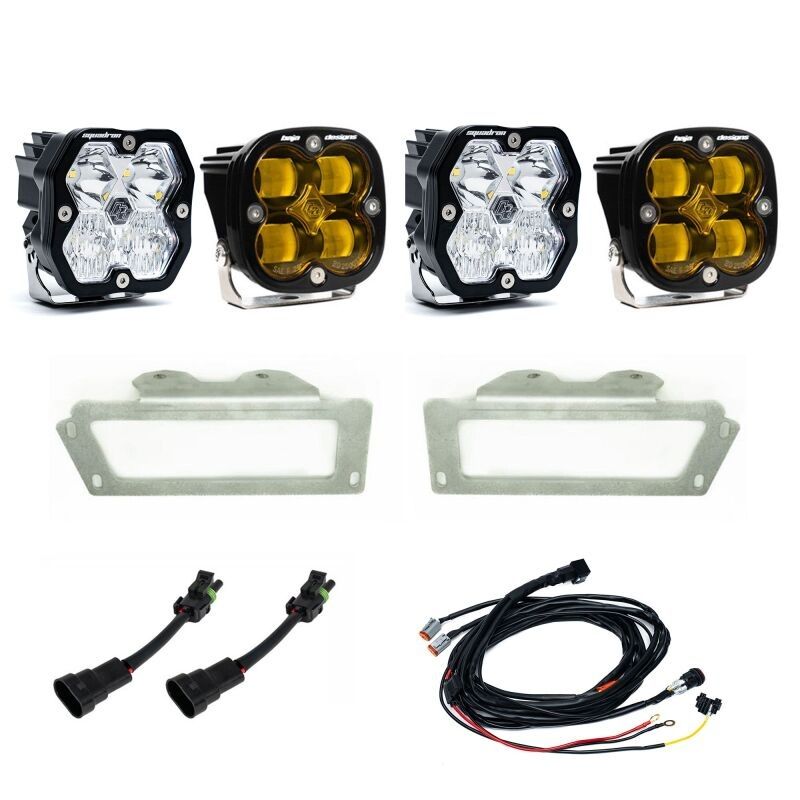 Baja Designs 10-18 Dodge Ram 2500/3500 / 09-12 1500 Squadron SAE 2.0 Fog Kit (SAE Fog) – Baja Amber