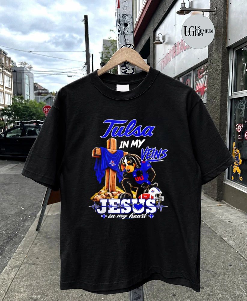 Tulsa Golden Hurricane Dog In My Veins Jesus In My Heart Faith Football mascot shirt