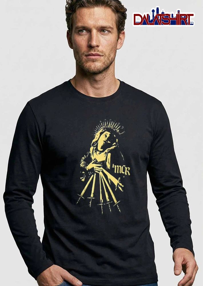 My Chemical Romance saint holding five swords stencil shirt