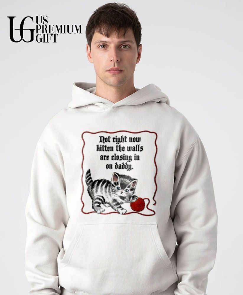 Cat not right now kitten the walls are closing in on Daddy shirt