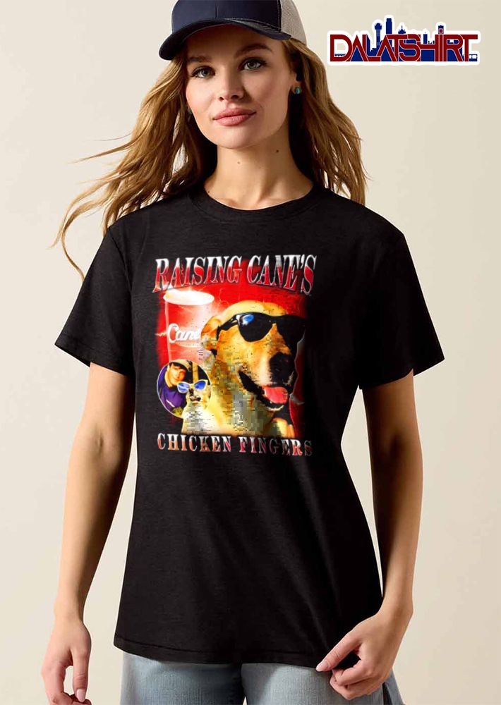 Raising Canes labrador wearing sunglasses cup chicken fingers 1996 shirt