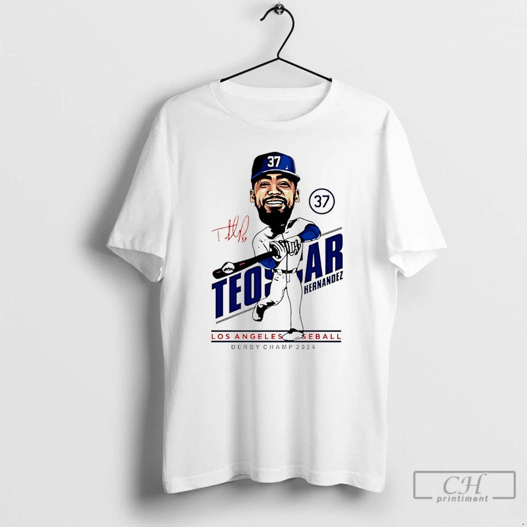 Classic Teoscar Hernandez Los Angeles Dodgers Caricature 2025 T Shirts Hoodie Longsleeve
