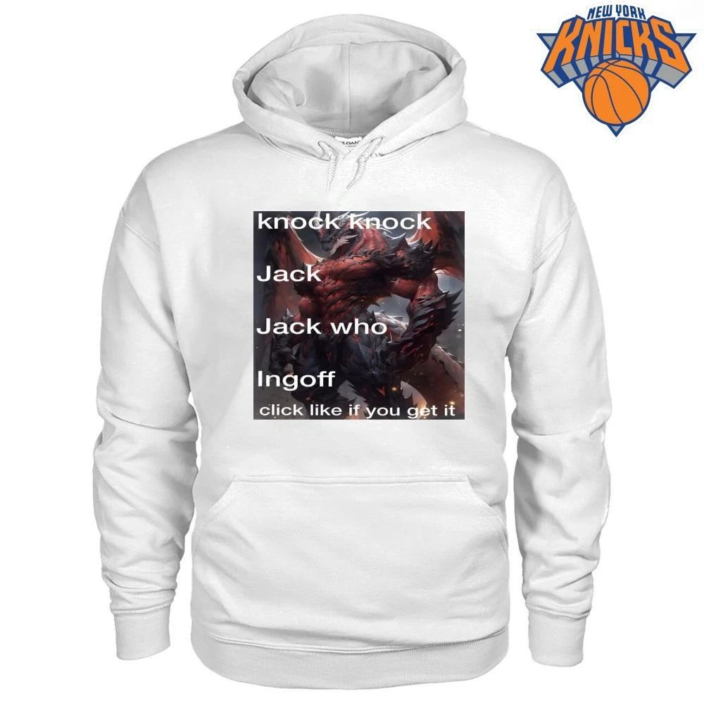 Funny Dragon Knock Knock Jack Ingoff Joke Meme Adult Humor Graphic shirt