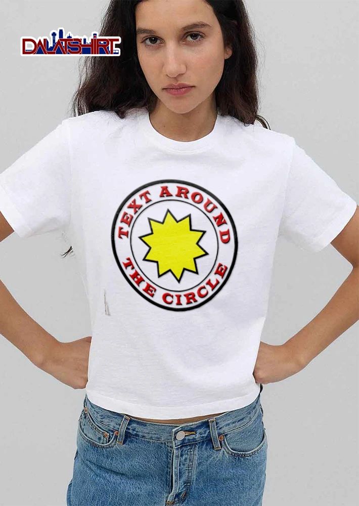 Text Around THE Circle yellow star inside shirt