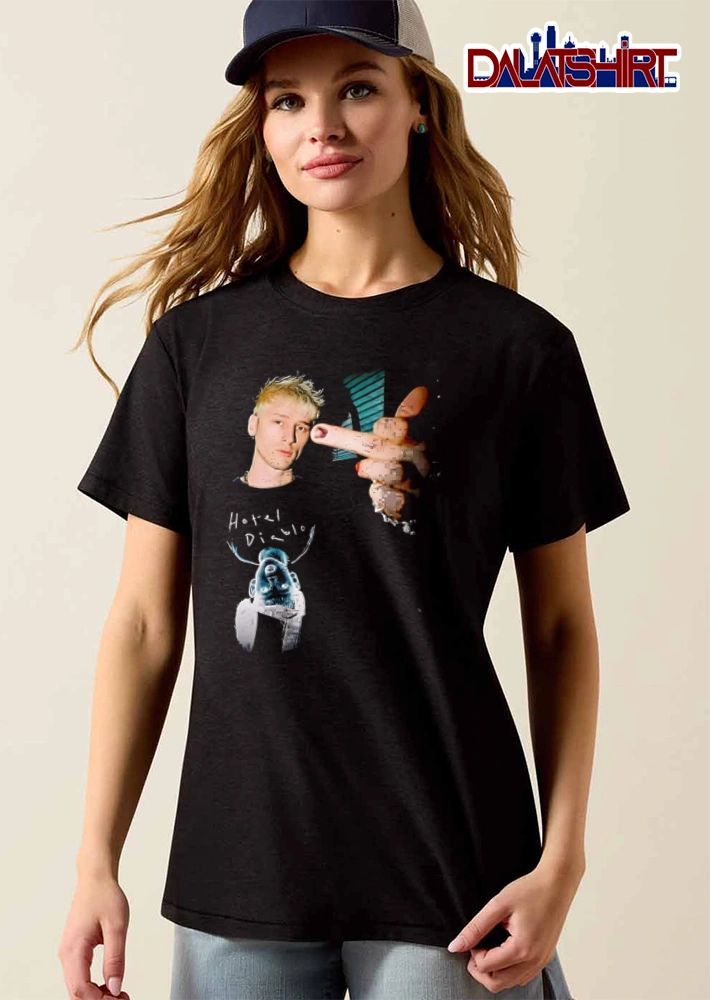 Machine Gun Kelly man blonde hair middle finger shirt