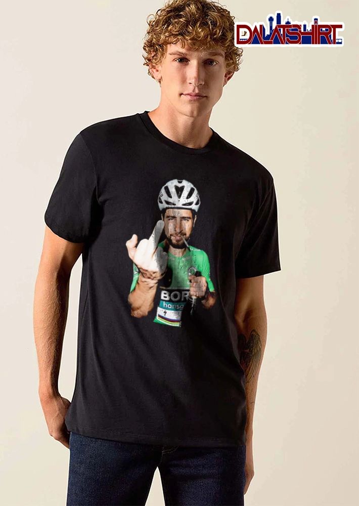 Skoda cyclist helmet cigarette champagne middle finger shirt