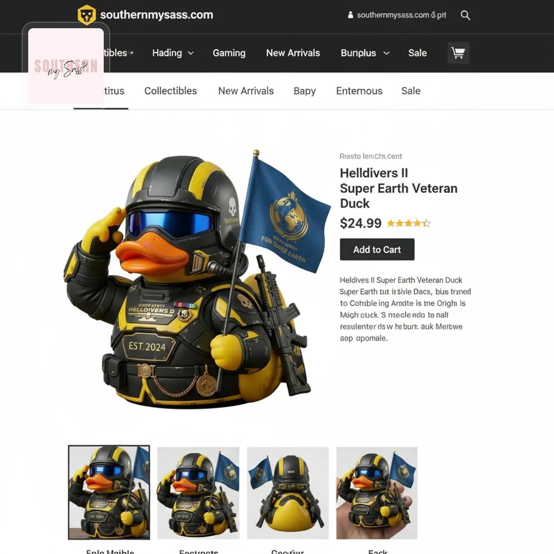 Helldivers II Super Earth Veteran Duck Collectible Rubber Duck