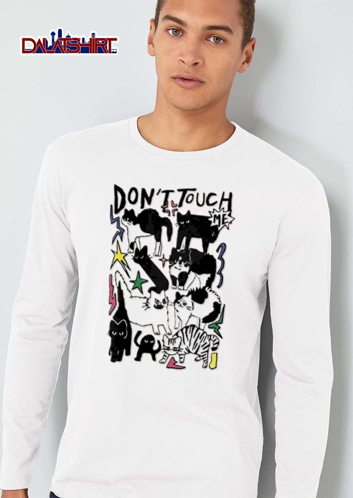 Dont Touch Me multiple cats various expressions stars shirt