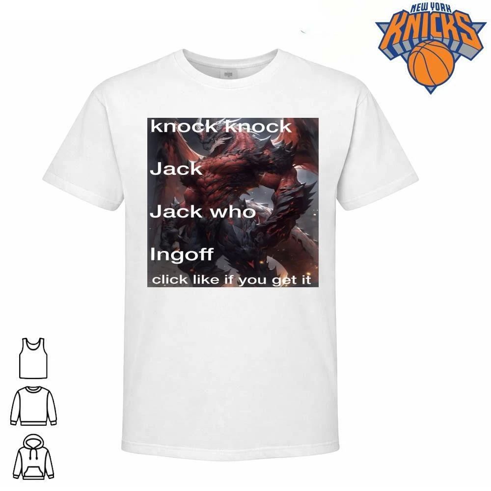 Funny Dragon Knock Knock Jack Ingoff Joke Meme Adult Humor Graphic shirt