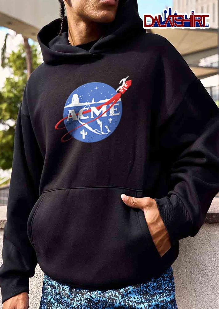 Nasa Acme rocket launching over desert landscape shirt