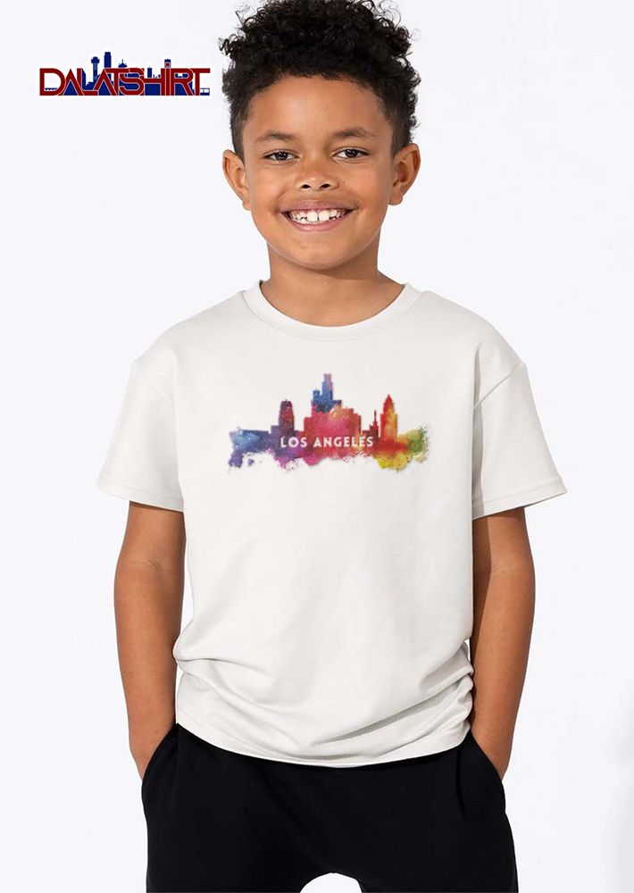 Watercolor Cityscape Los Angeles California T-Shirt