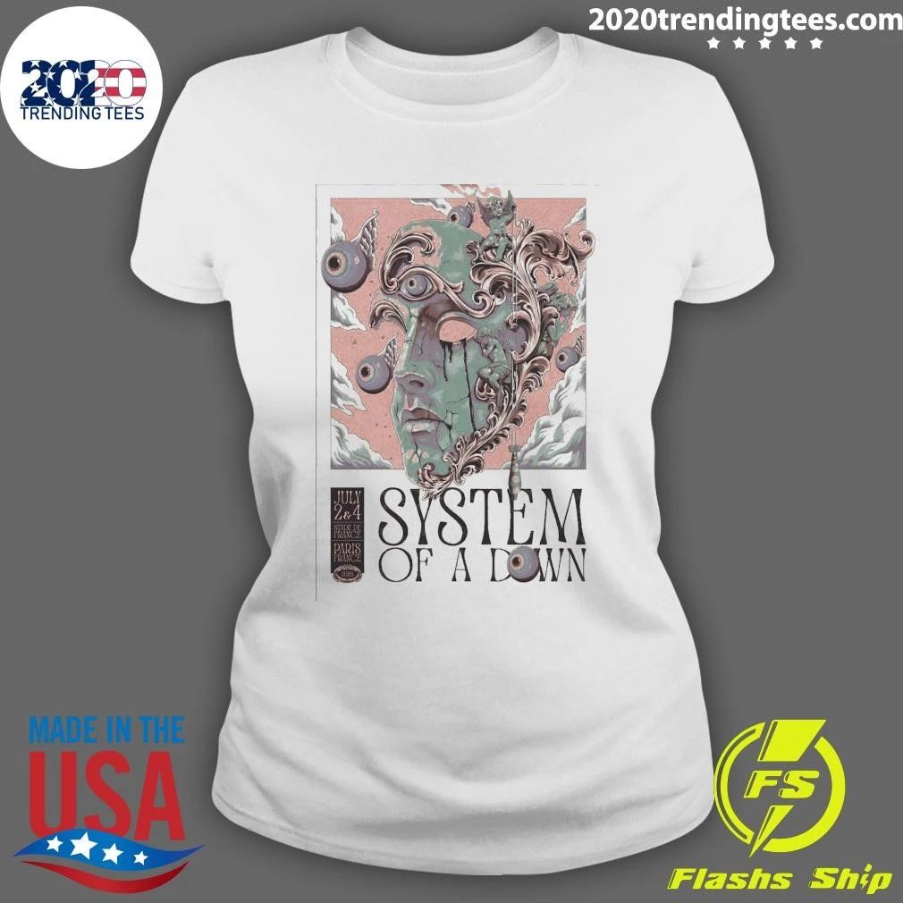 System Of A Down Paris France July 2-4, 2026 Tee Shirt