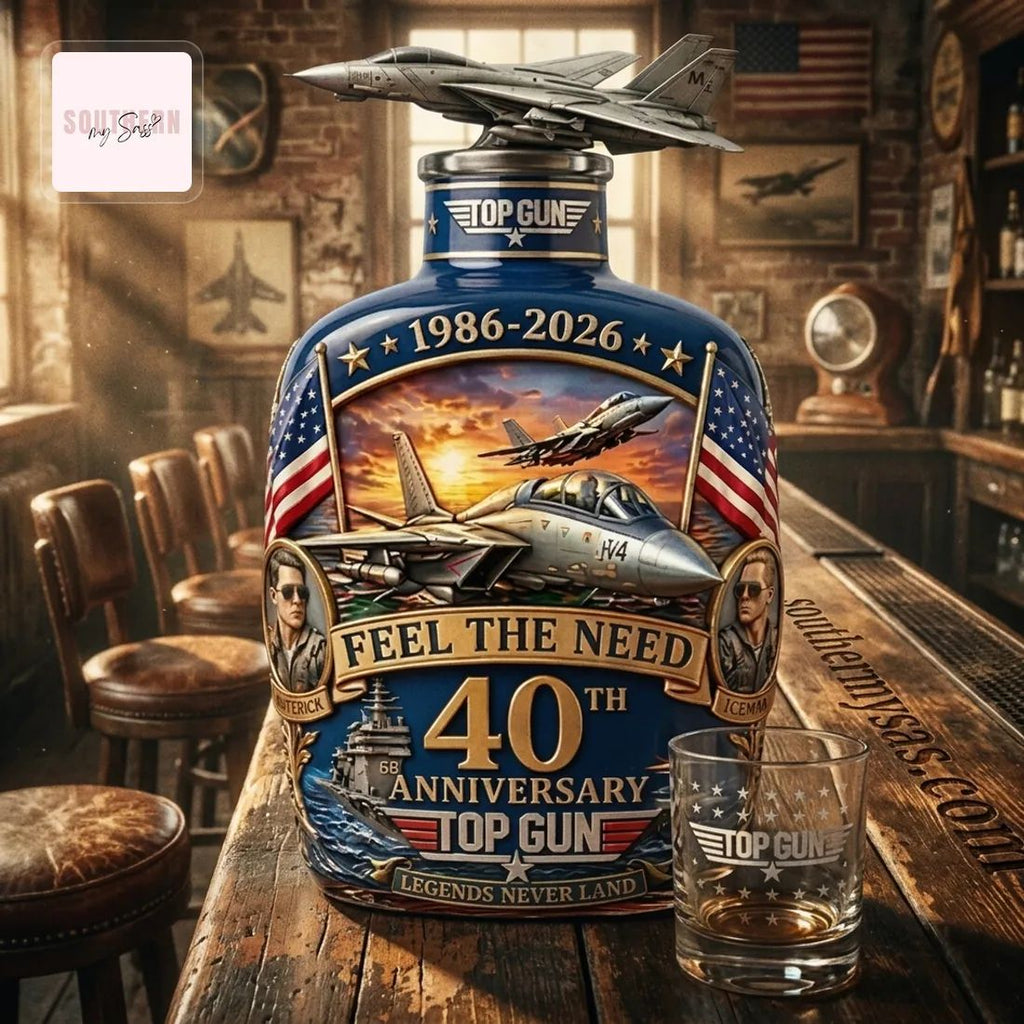 Gun 40th Anniversary F-14 Jet Commemorative Whiskey Bottle