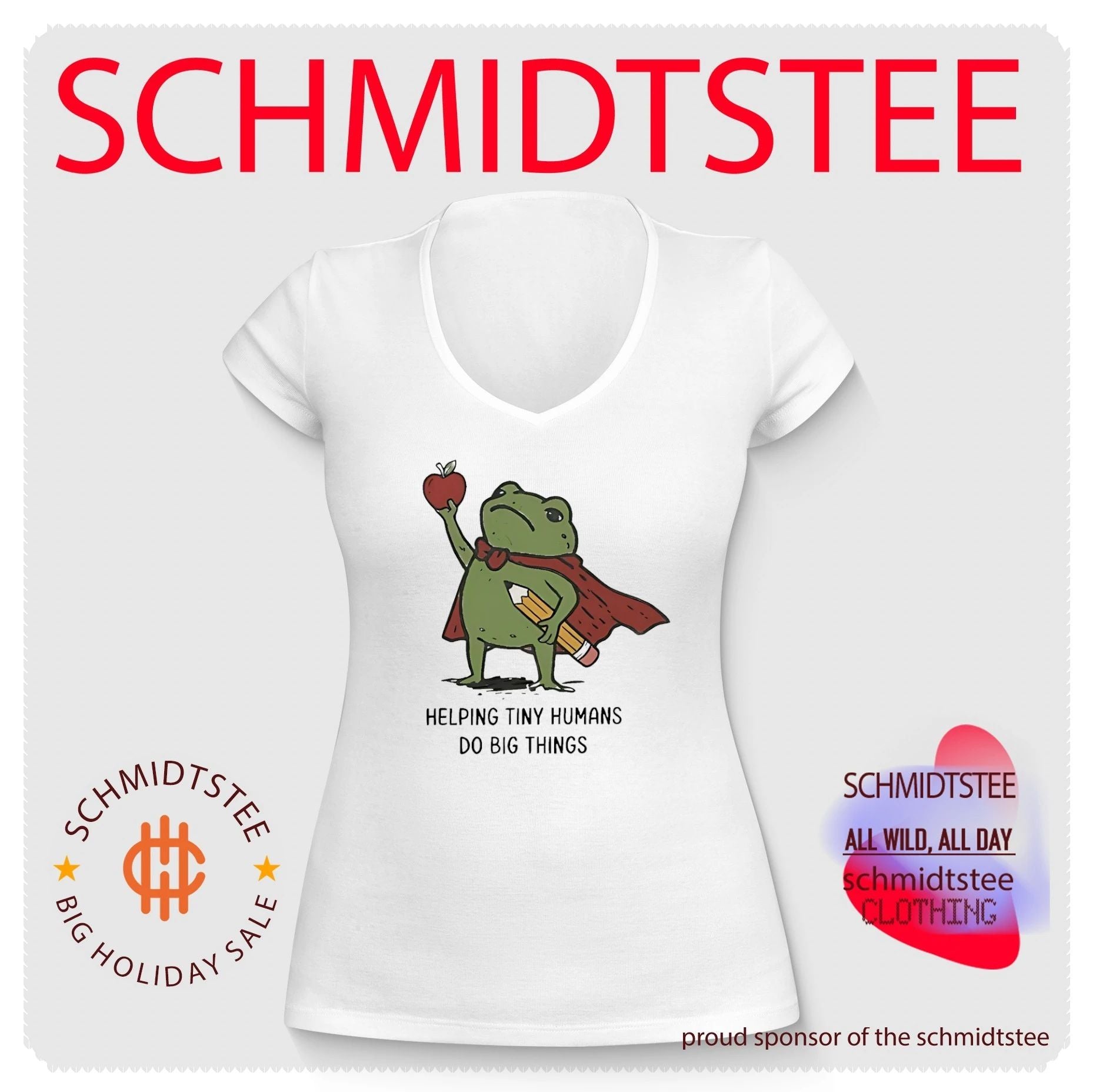 Cartoon frog helping tiny humans do big things shirt