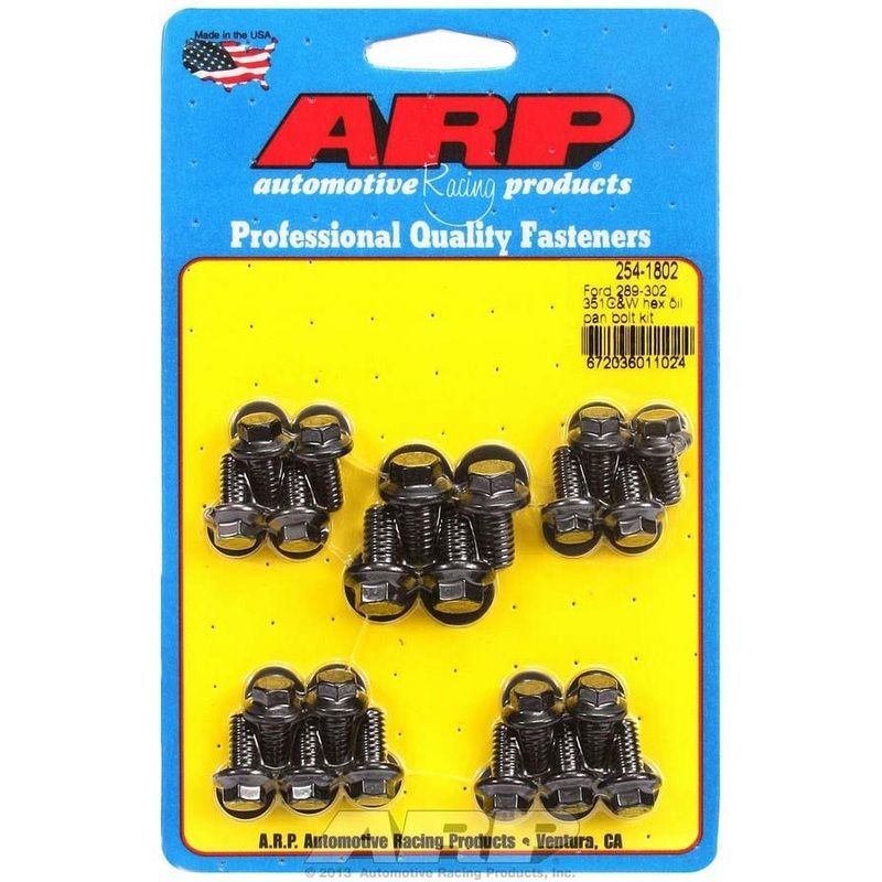 ARP 254-1802 SBF Oil Pan Bolt Kit Black Hex