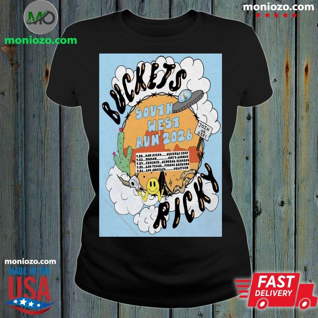 Original Buckets South West Run Tour 2026 Poster Shirt
