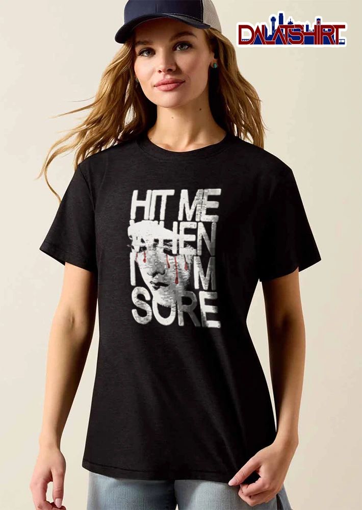 Hit Me When I Am Sore Sore statue face crying red tears shirt