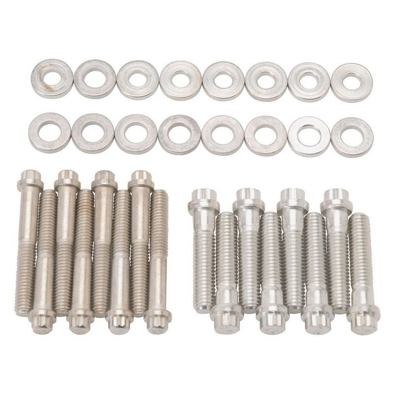 Edelbrock 8529 Intake Manifold Bolt Kit, Ford 351C, 5/16 in.-16 x 1.750 in, 12pt. Head, Cadmium Plated