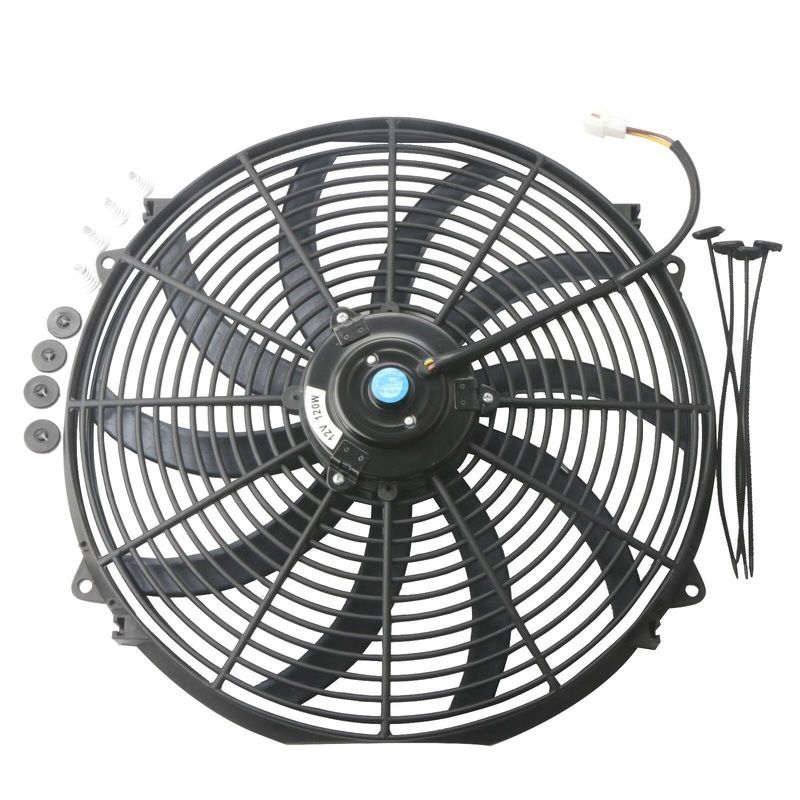 16″ Universal Slim Fan Push/Pull Electric Radiator Cooling 12V w/ Mount Kit
