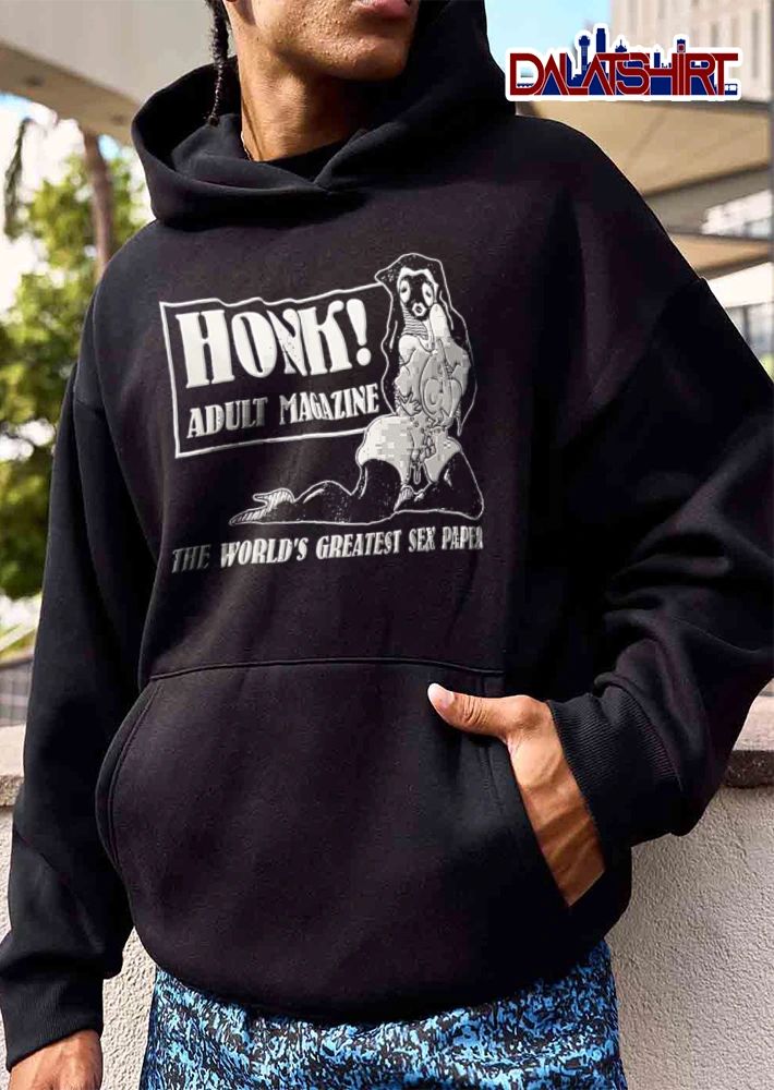 Honk Adult Magazine The Worlds Greatest Sex Paper nun wearing mask lingerie illustration shirt