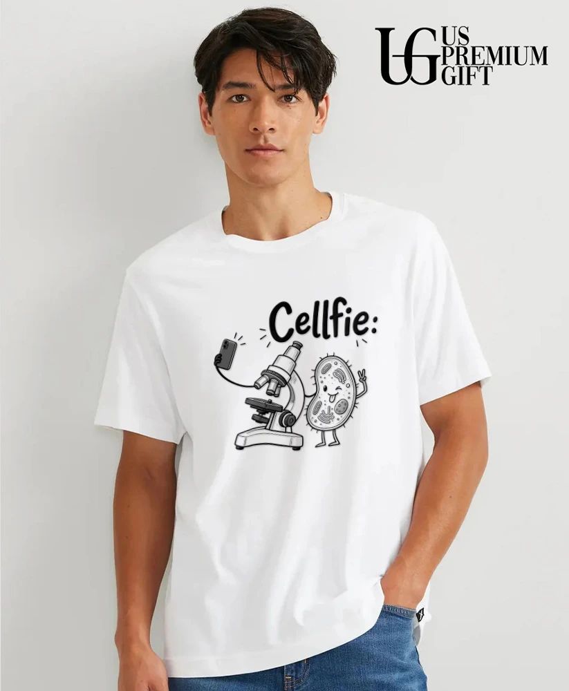 Cellfie Microscope and Cell Taking a Selfie shirt