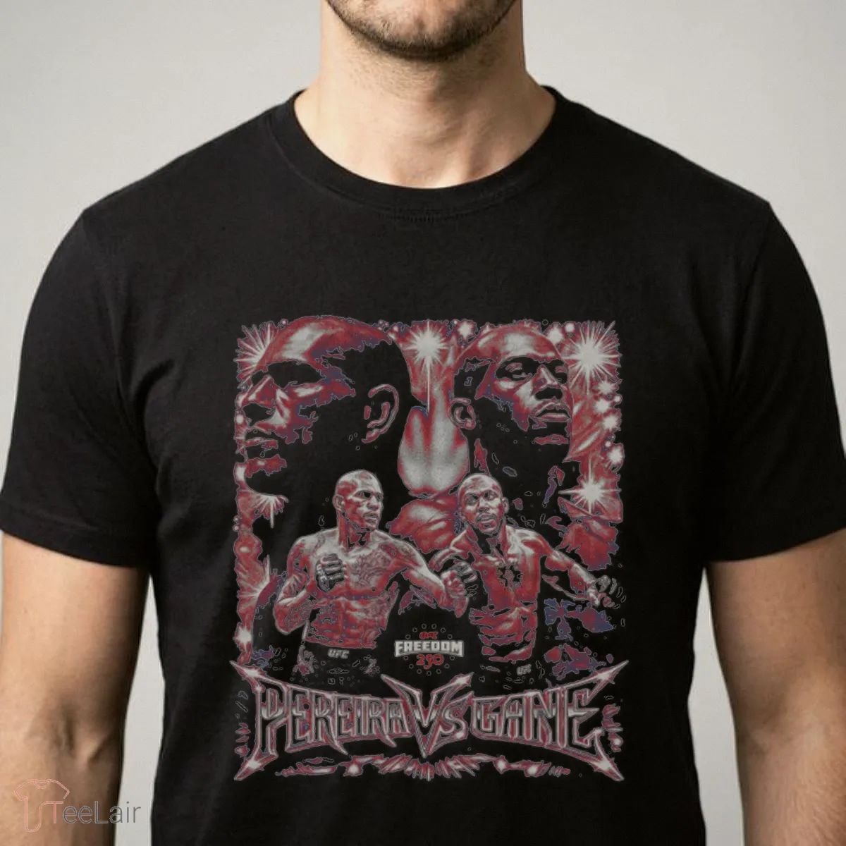 UFC Freedom 250 Alex Pereira Vs. Ciryl Gane Vintage Grunge WHT T-Shirt