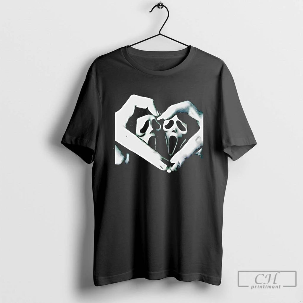 Ghostface Scream Hand Heart Halloween T Shirts