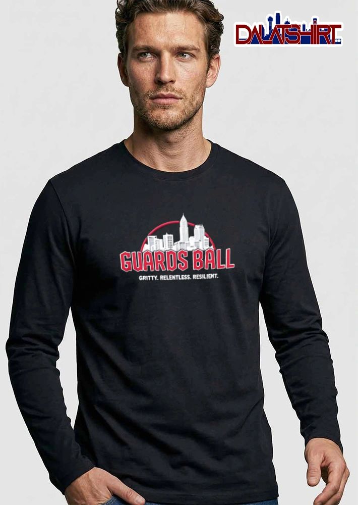 Cleveland Guardians Guards Ball Gritty Relentless Resilient skyline red arch graphic shirt