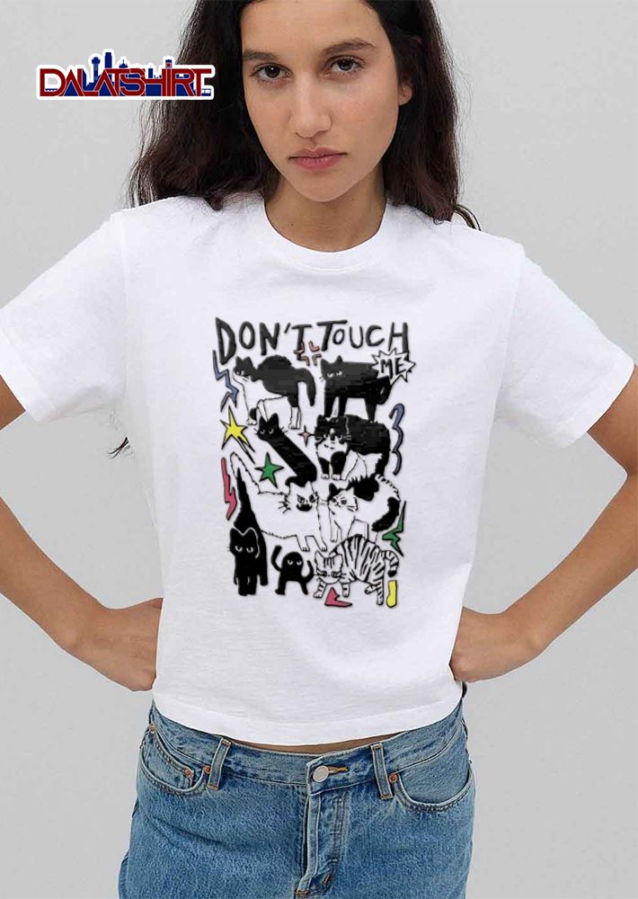 Dont Touch Me multiple cats various expressions stars shirt