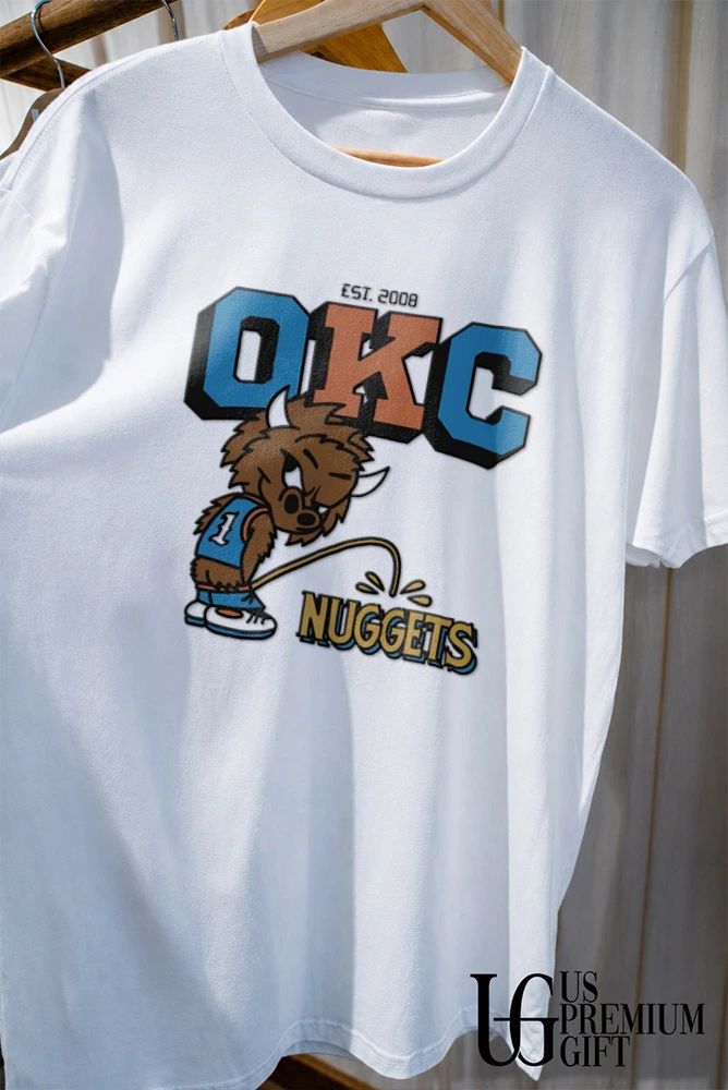 Rumble the Bison Oklahoma City Thunders peeing on Nuggets shirt