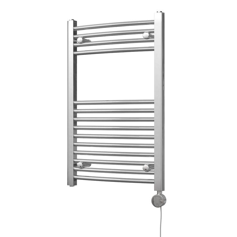 Zennor – Chrome Electric Towel Rail H800mm x W500mm Curved 200w Thermostatic