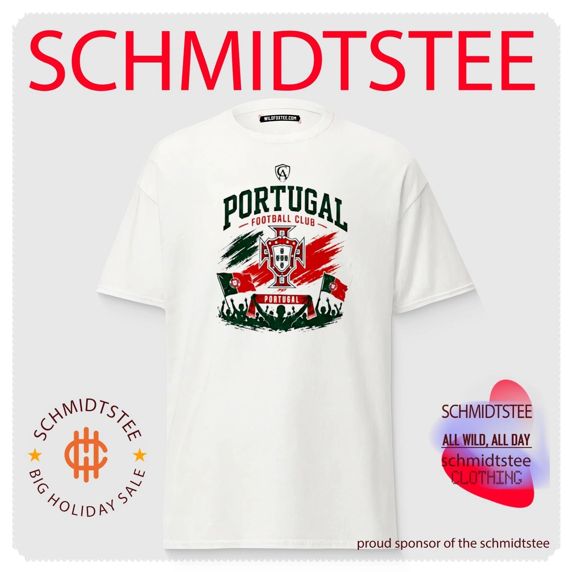 Portugal Football Club Crest and Fans Portuguese Soccer shirt