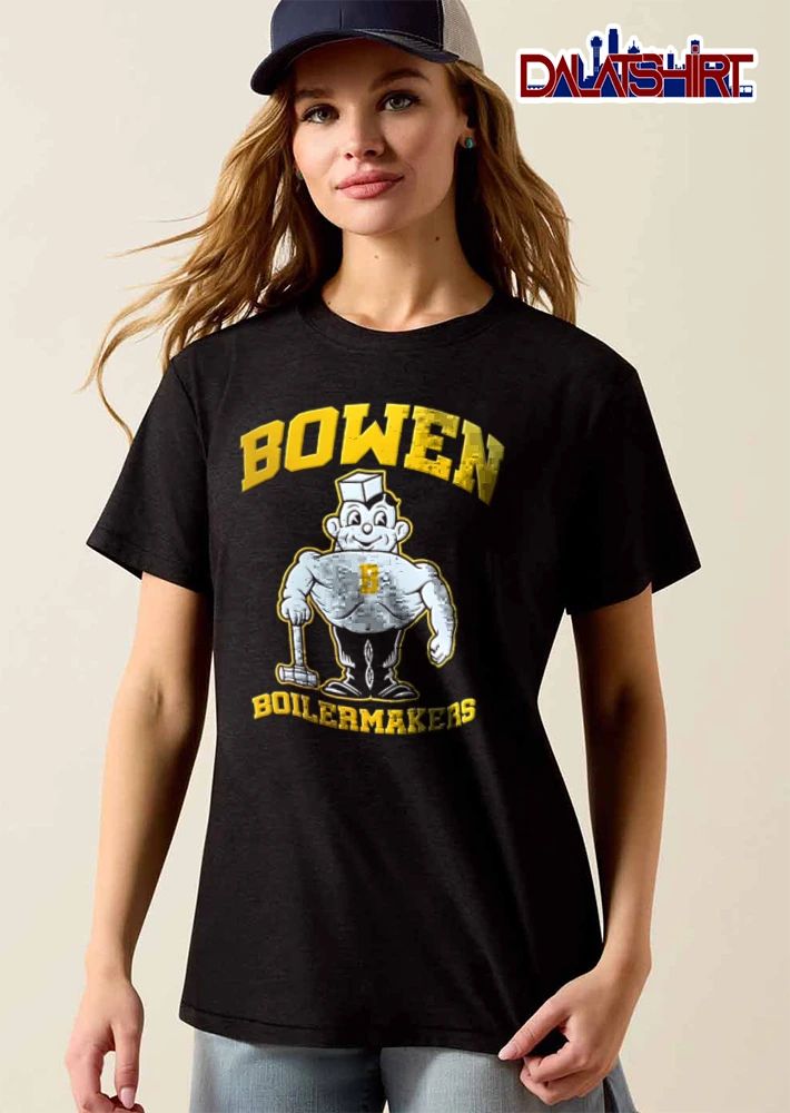 Purdue University Bowen muscular mascot holding sledgehammer cartoon shirt