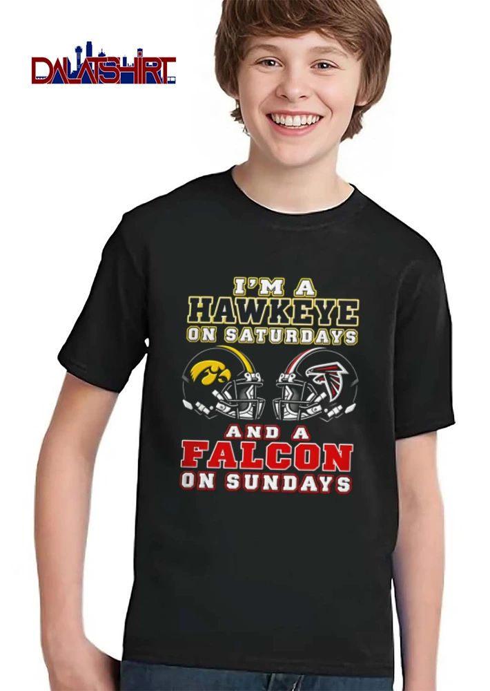 Im A Hawkeye On Saturdays And A Falcon On Sundays Iowa Hawkeyes Atlanta Falcons shirt