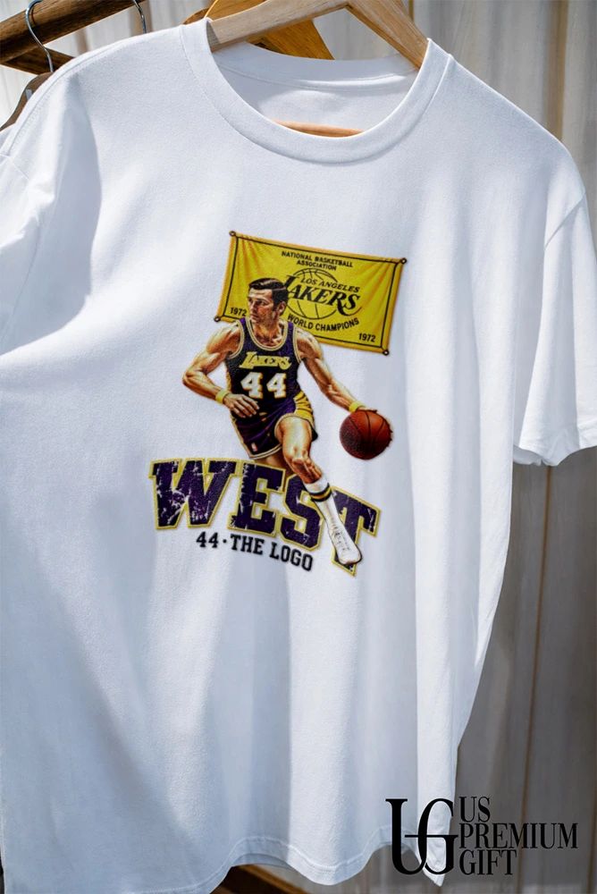 Jerry West Los Angeles Lakers NBA 44 the logo shirt