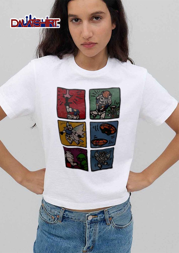 Keith Haring Style Pop Art Cartoon Japanese Mecha Robot Comic Panels shirt