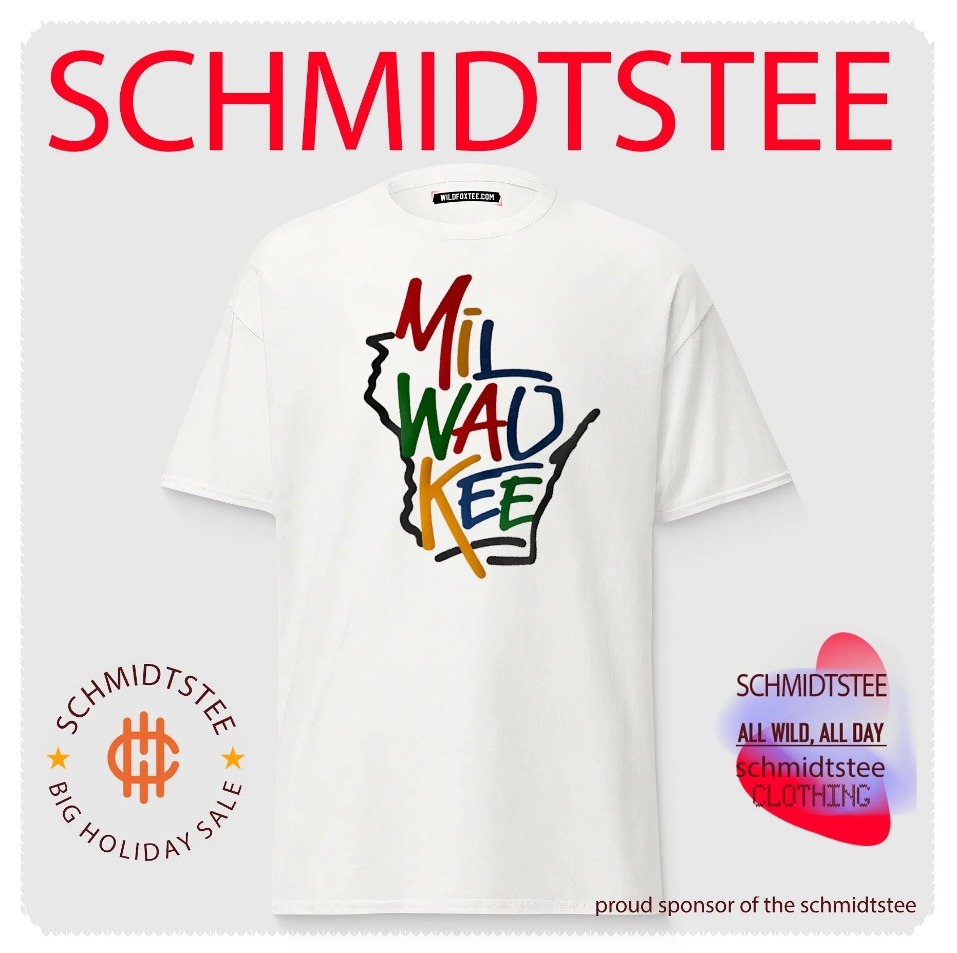 Milwaukee Wisconsin State Outline Typography shirt