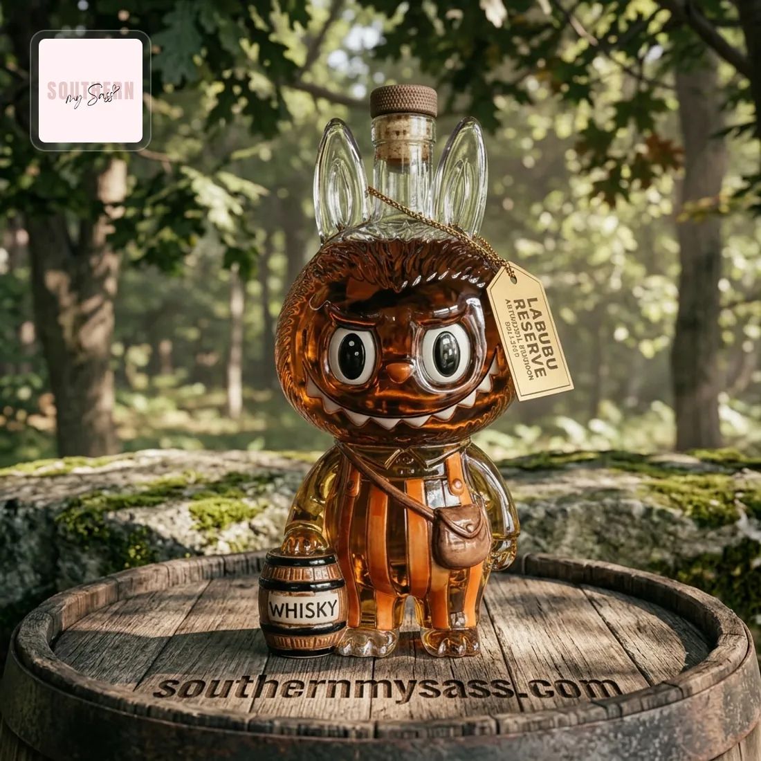 Labubu Limited Edition Collectible Glass Whiskey Bottle