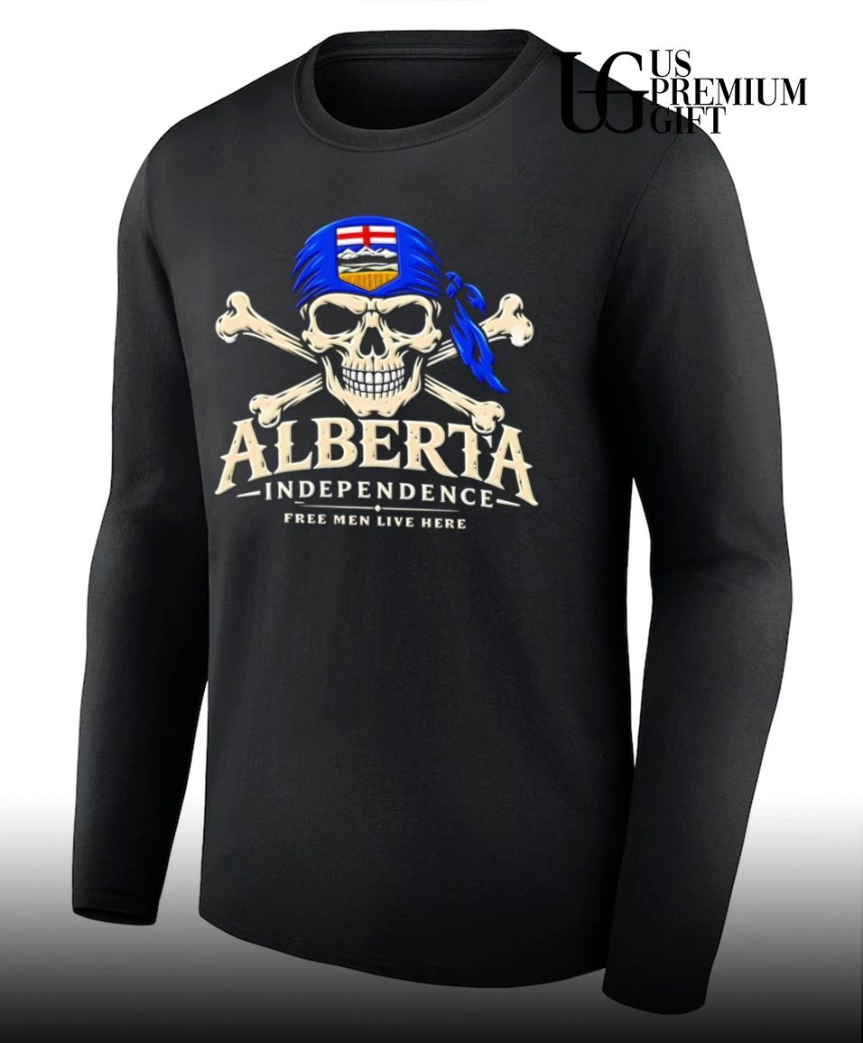 Skull and Crossbones Alberta Independence Free Men Live Here shirt