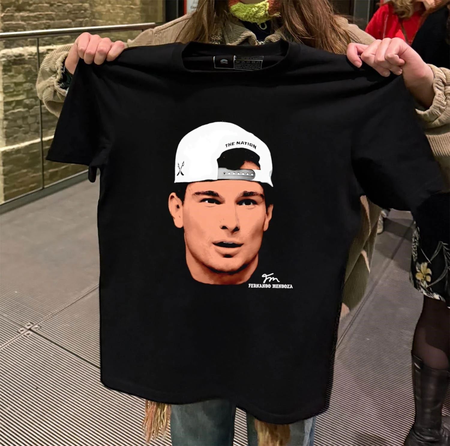 The Nation Fernando Mendoza Baseball Cap Portrait Graphic shirt