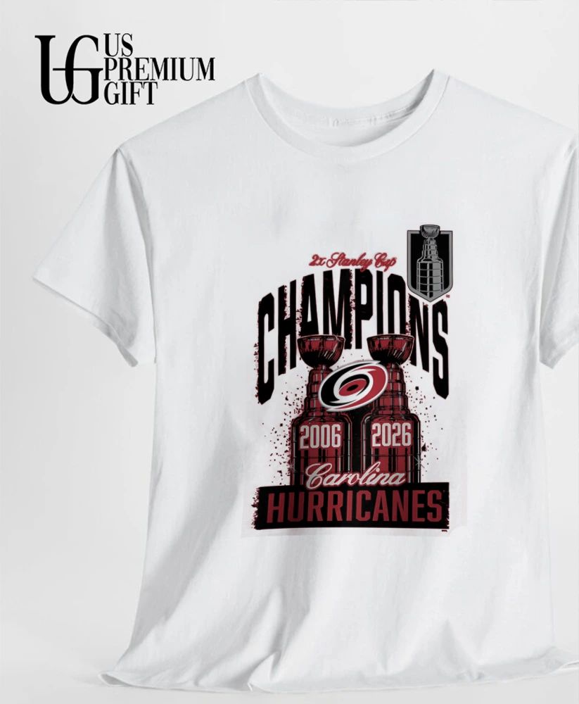 Carolina Hurricanes 2X Stanley Cup Champions Earned and Raised NHL trophy shirt