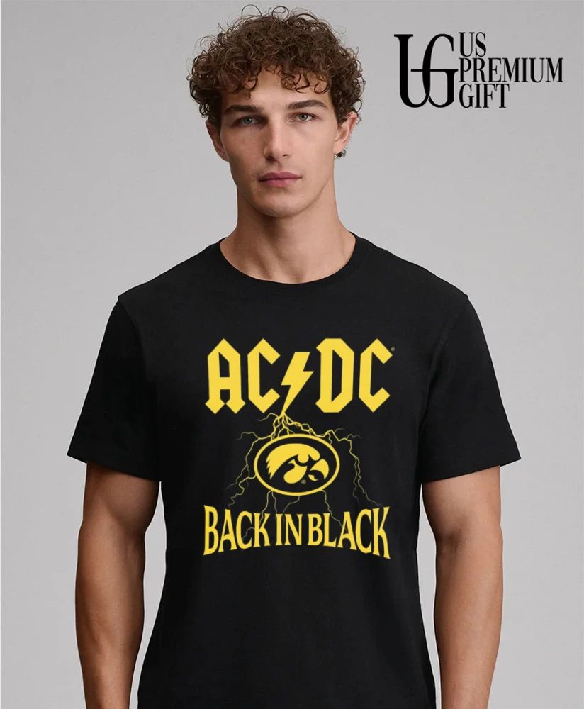 Back in Black Iowa Hawkeyes logo shirt