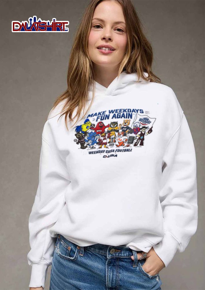 NCAA Conference USA Make Weekdays Fun Again Weekday Cusa Football Cartoon Team Mascots Trophy shirt