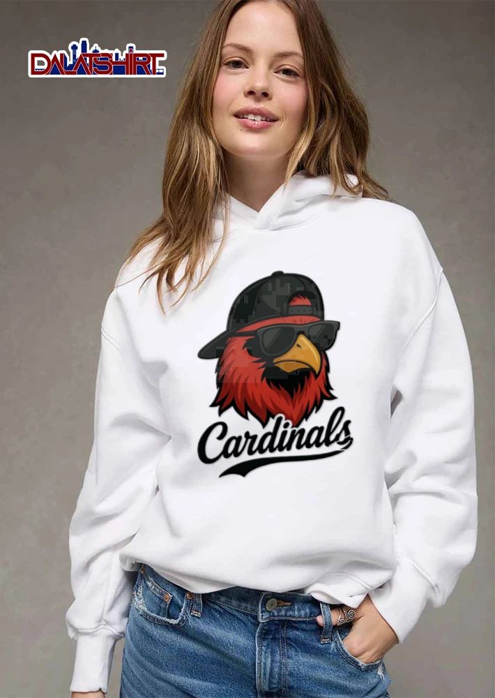 Arizona Cardinals red cardinal bird wearing sunglasses cap shirt